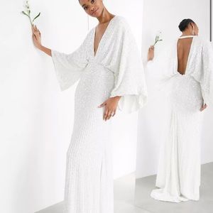 ASOS Ciara sequin kimono sleeve wedding dress